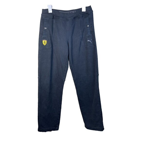 Puma Ferrari Sweatpants Men's Size Medium Black Scuderia Athletic Track Racing - Picture 1 of 10